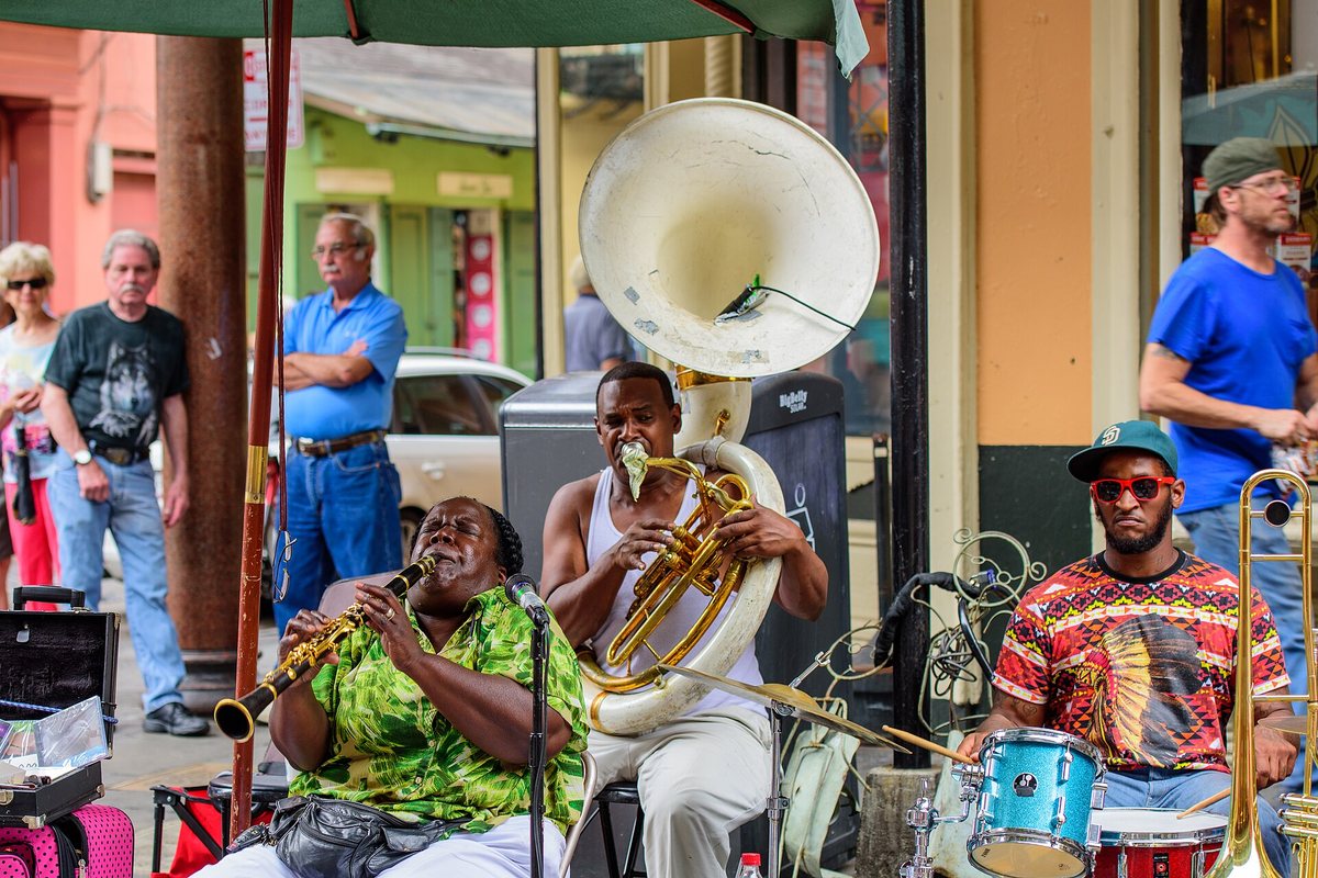 Doreen Ketchens and her band performing on a New Orleans street