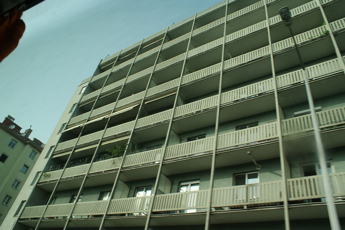 Balconies on a building on Obere Donaustraße in Vienna